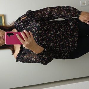 Floral Black Women's Top